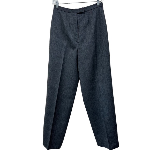Vintage Annie Alexander Gray Tweed Wool High Waist Lined Trousers Pants, size 6 - Picture 1 of 13